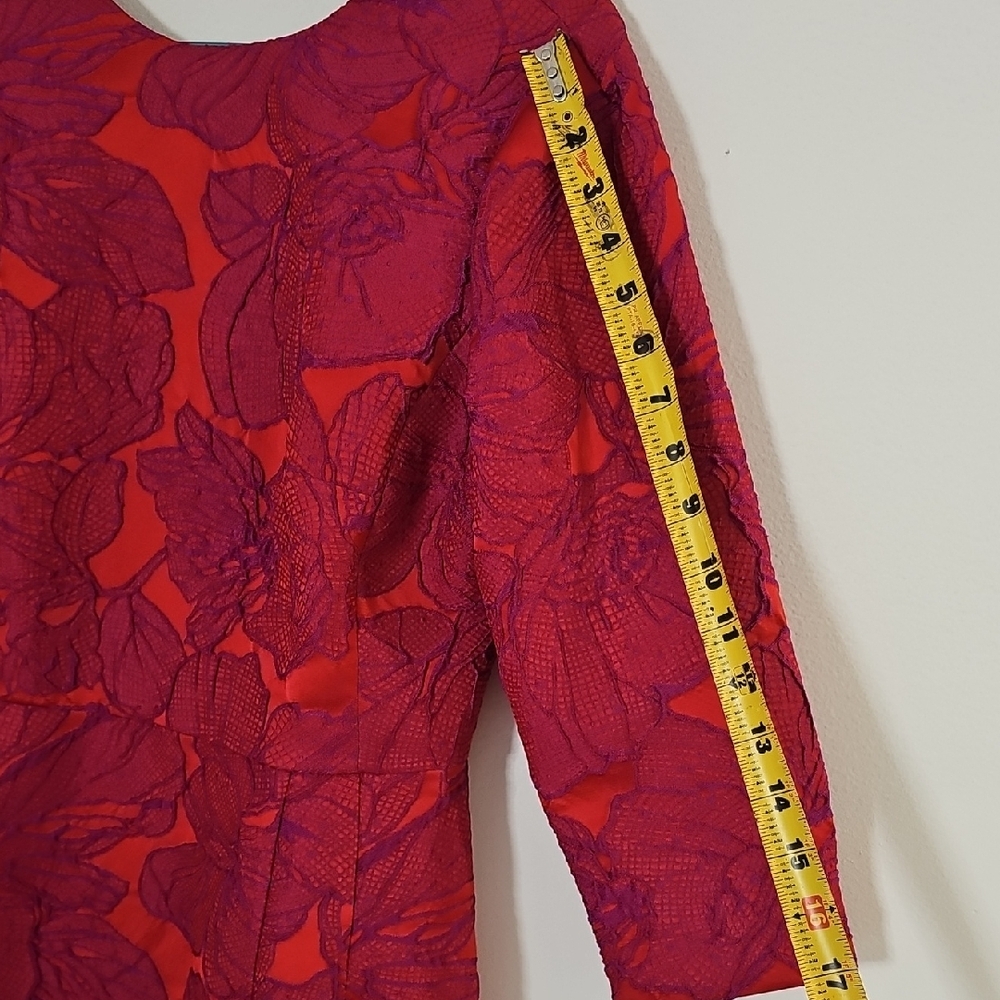 Bigio Collection Size 8 Floral 3/4 Sleeve Dress - Picture 13 of 14